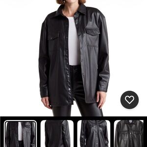 Joe's Jeans Black Vegan Leather Shirt Jacket